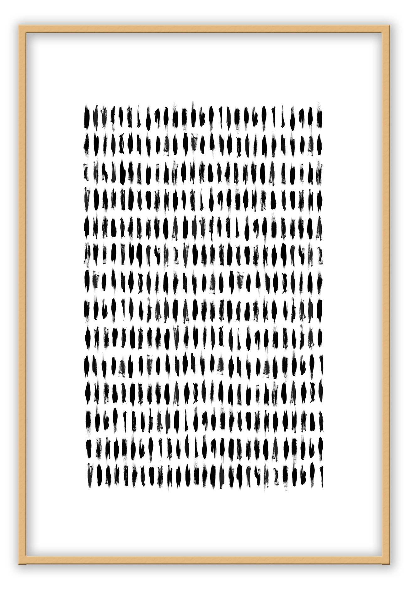 Scandi minimal style print with small uneven black lines all over a white background
